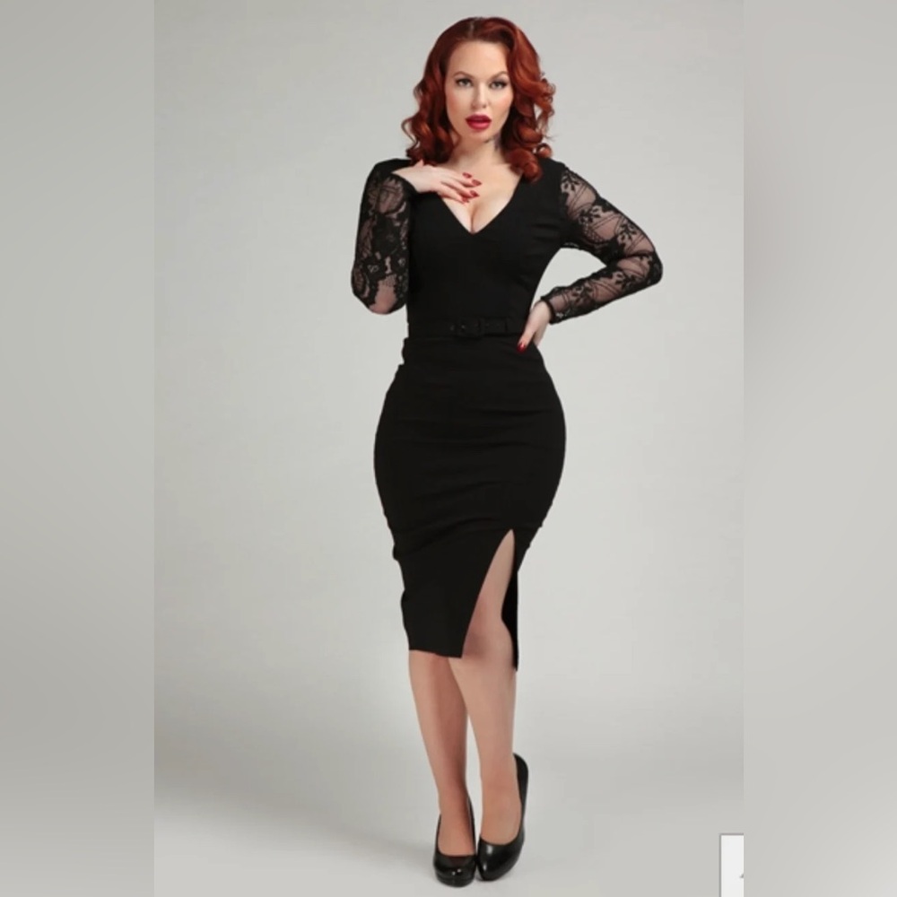Collectif London Velvet Pencil Dress